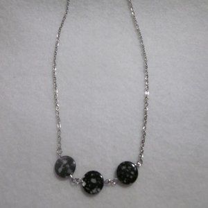 Handmade Black & Silver Necklace.